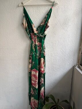 Free PeopleGreen Floral jumpsuit